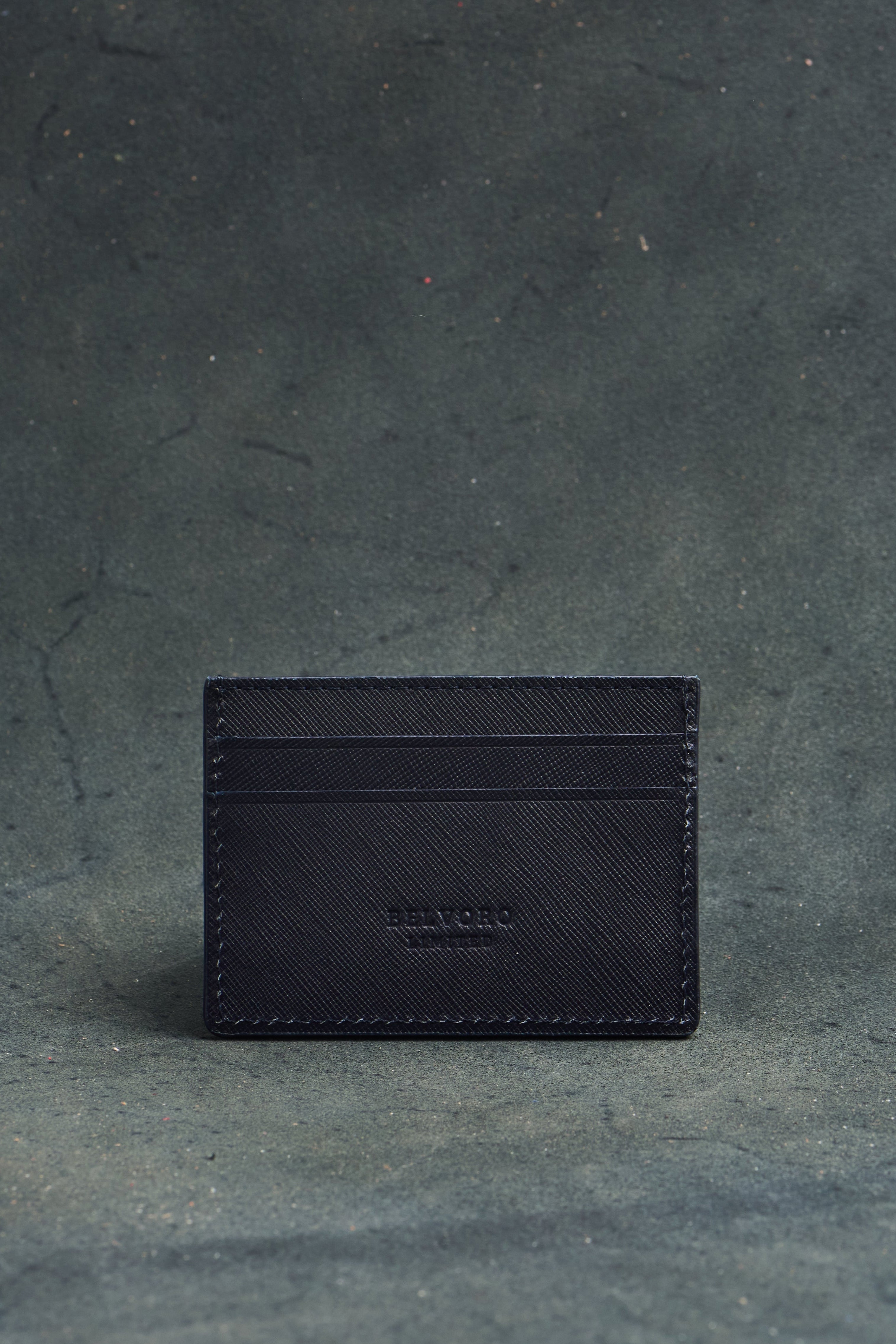 Tarjetero Azul Saffiano Personalizable